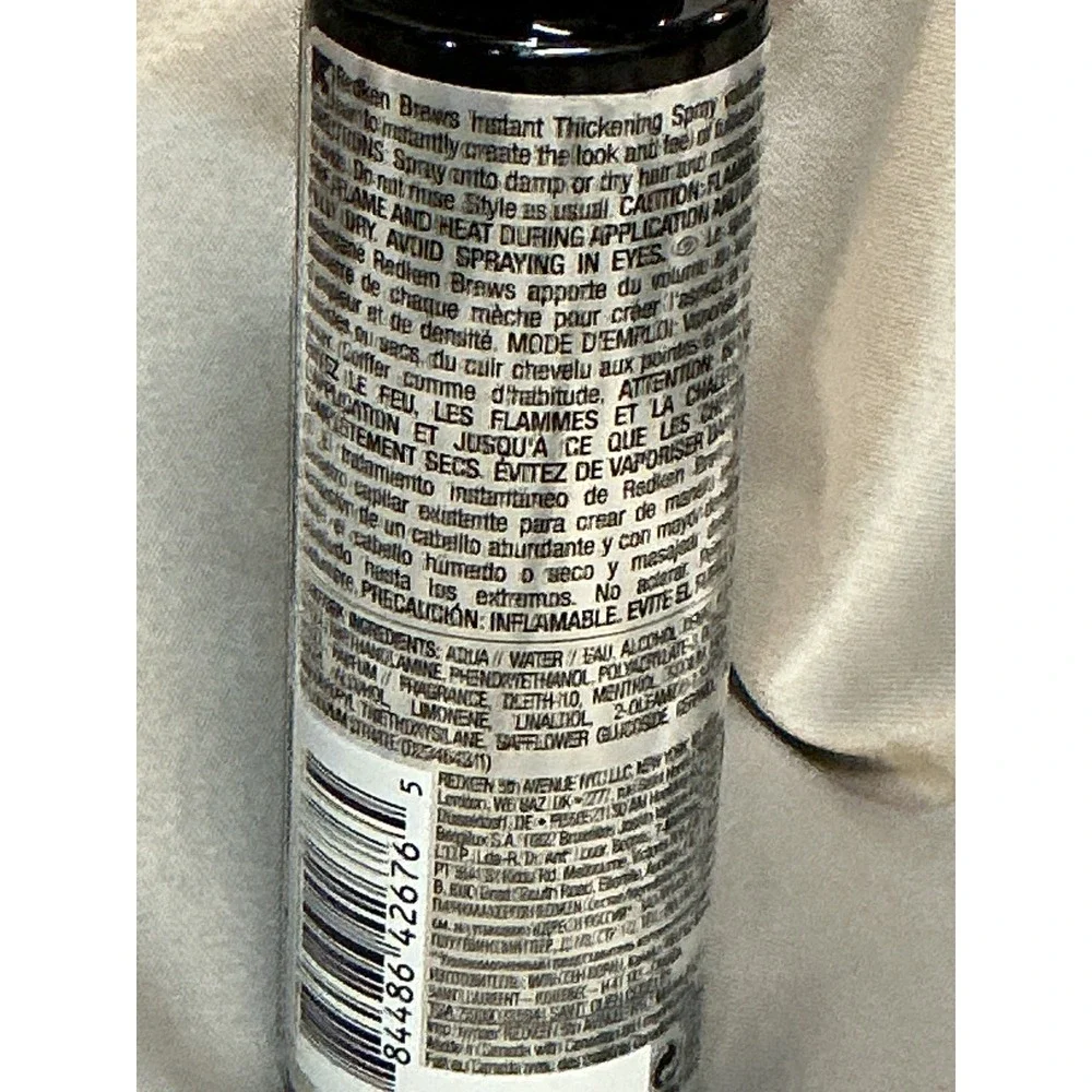 Redken Brews Thickening Spray Men 4.2oz Silver New Barber Essentials Styling